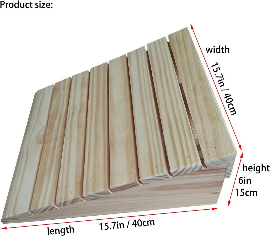 Generic 6 Inch Rise Wooden Threshold Ramps for Doorway, Anti-Slip Surface Portable Mobile Car Ramp, Stairs Wood Wheelchair Ramp Pad, 600Lbs Capacity(15.7x15.7x6in/40x40x15cm)