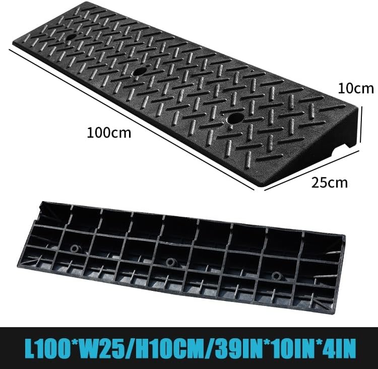 Wheelchair Threshold Ramp, Rubber Ramp for Doorways, 2' 4' 6' Rise Portable Curb Ramp, Non-Slip Transition Ramps for Indoor Outdoor(100 * 25 * 10cm/39 * 10 * 4in)