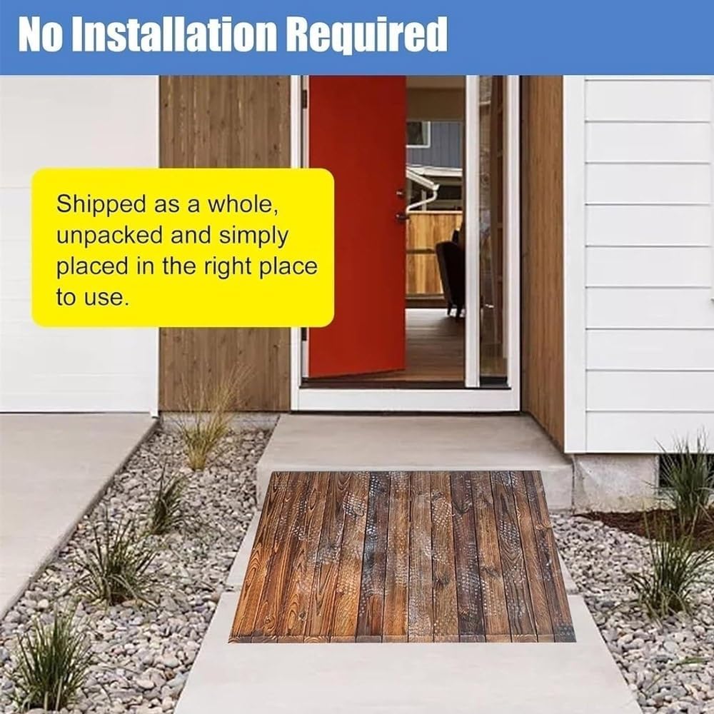 4' 7' 8' Rise Threshold Ramp Doorway, Wood Wheelchair Ramp, Non-Slip Entry Ramp, Accessible Ramp Shed Ramp for Walker/Cart/Scooter/Home Steps