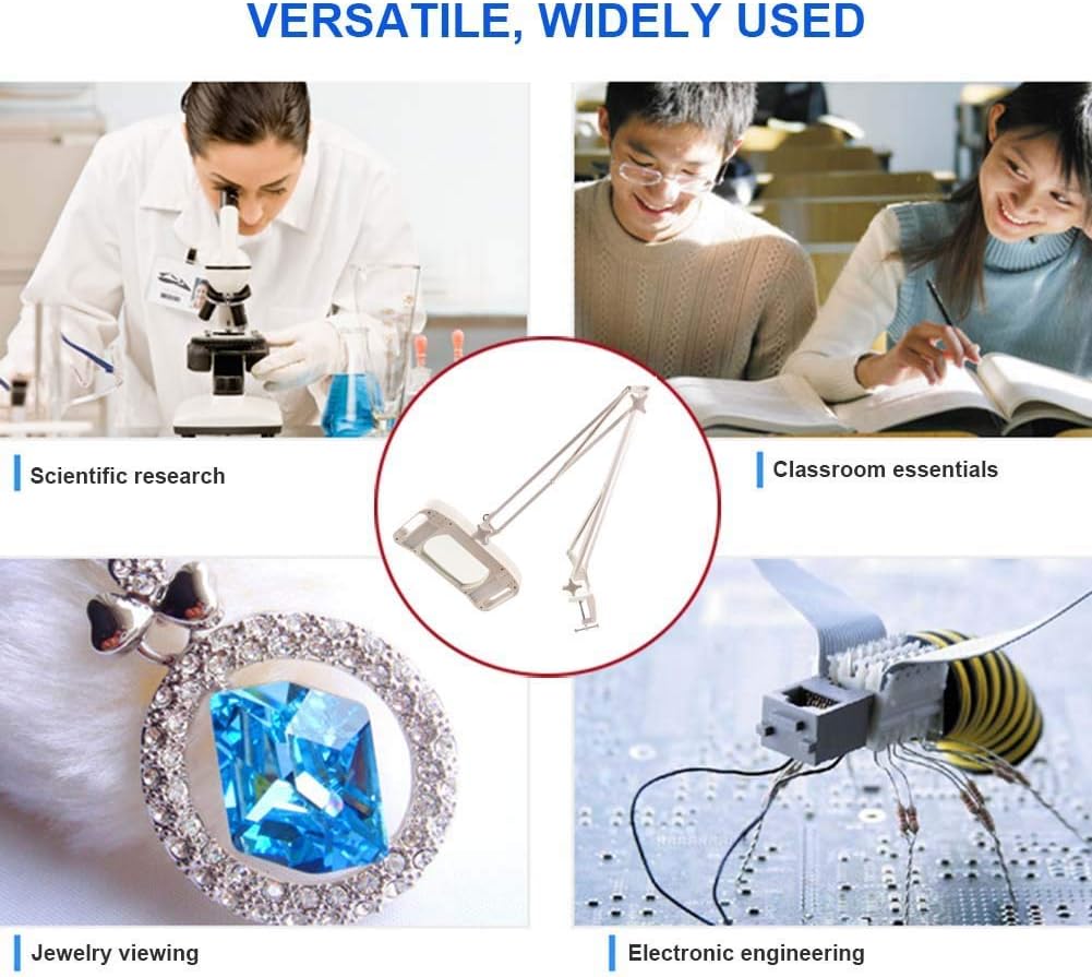 Magnifier Led Magnifying Lamp with Clamp with Adjustable Swivel Arm Light 10X Magnifier Vertical Desk Magnifying Lamp Light Beauty Adjustable Beauty Stand