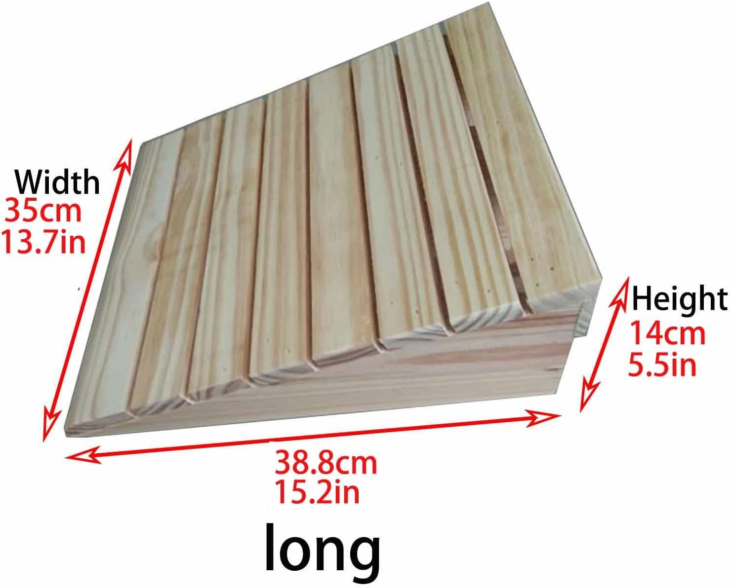 JYDQM Wheelchair Ramp Portable Wooden Threshold Ramps for Doorways, Pets/Kids/Elderly/Disabled Entryway Ramp Wheelchair Ramp 3/4/5/6 Inch Rise, Non Slip Curb Ramp(Size:38.8 x 35 x 14cm)