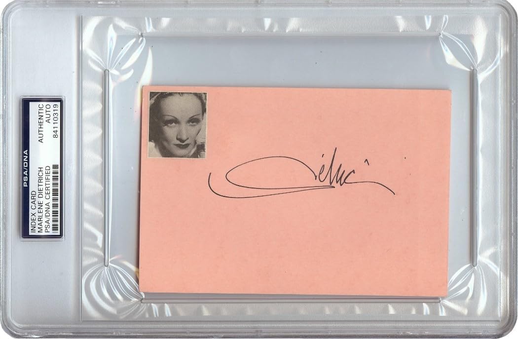 Marlene Dietrich Signed Autographed 4X6 Index Card 1967 Vintage Auto PSA/DNA