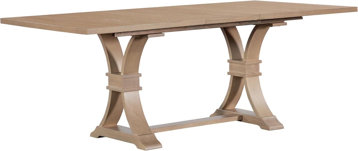 Christopher Knight Home Ethan Extendable Dining Room Table for 6, Wooden Rectangular Expandable Kitchen Table, Vintage Dining Table for Dining Room Kitchen, Light Natural