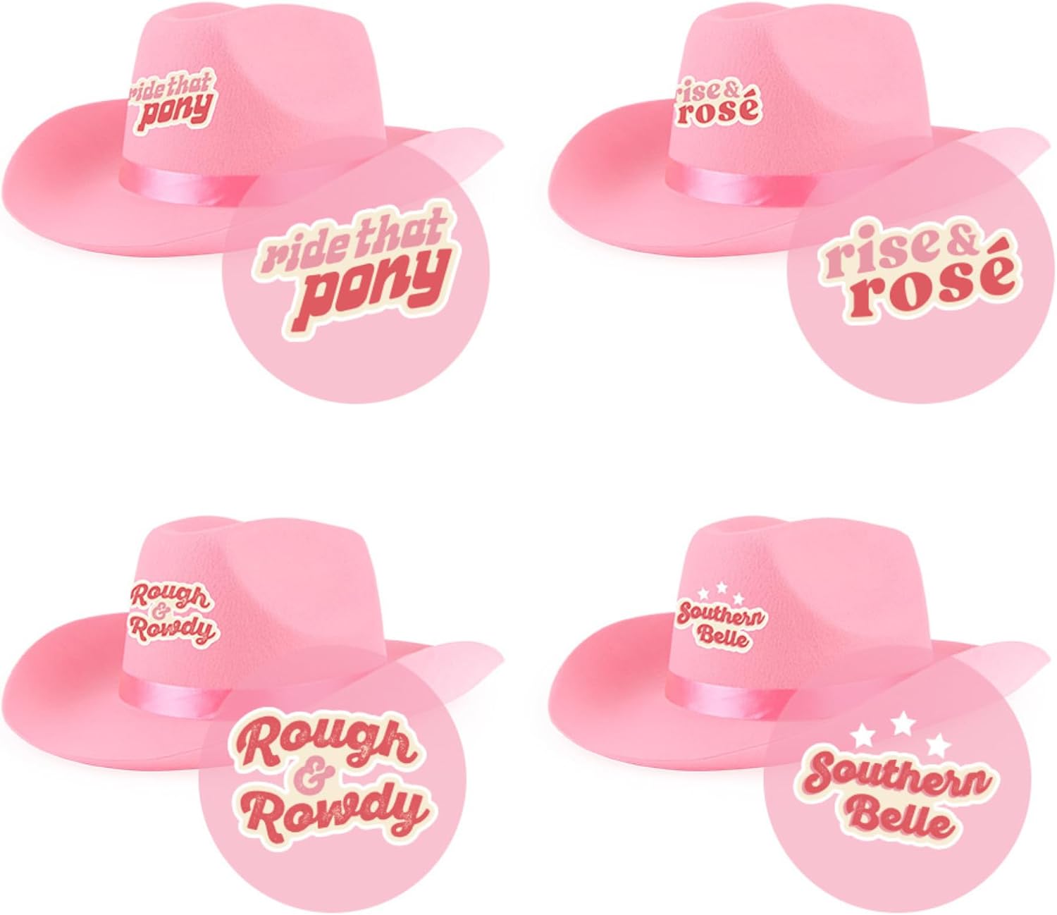 Cowboy Hats Fun Phrases | Cowgirl Cosplay Novelty Bulk Costume | Bridal Girl Trip Bridesmaid Gift Goodie Bag Favor