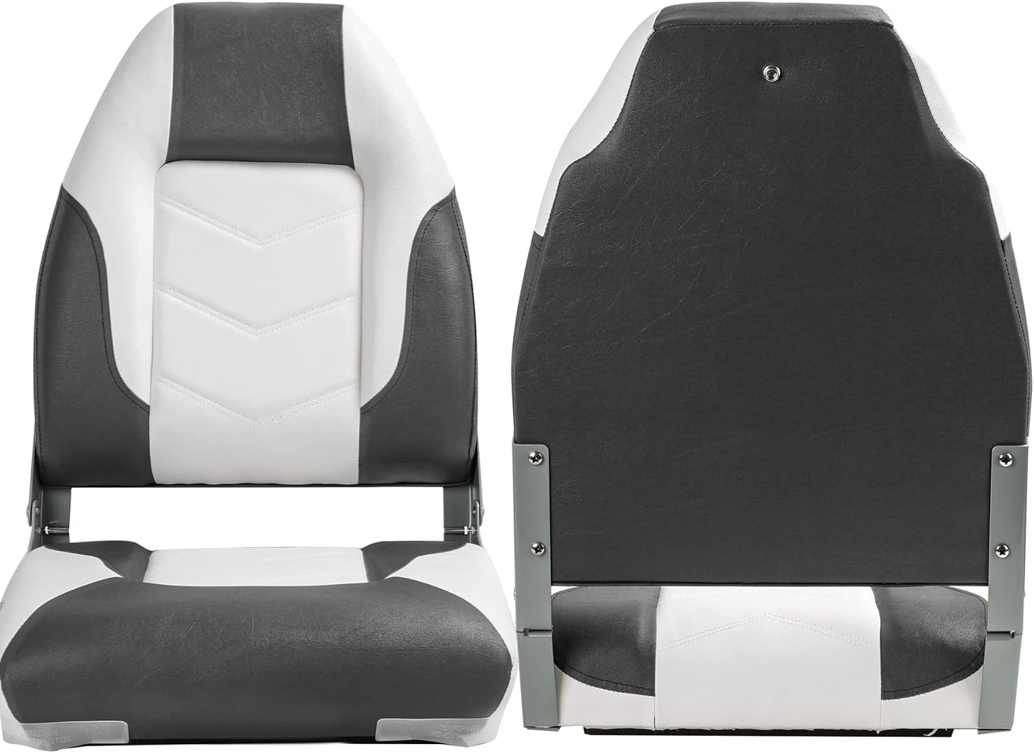 NORTHCAPTAIN S1 Deluxe A Pair of Marine High Back/Low Back Folding Fishing Boat Seat for Fishing, Bass/Jon/Pontoon Boat Chairs, 4 Mounting Screws Included