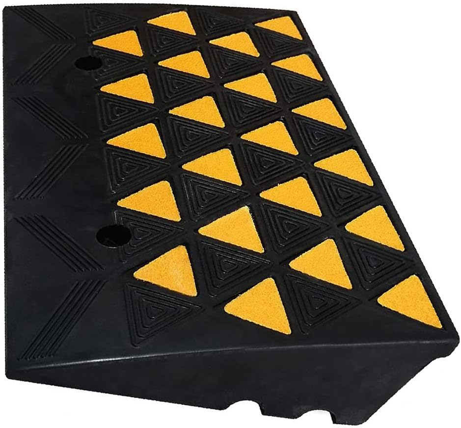 BESEA Rubber Curb Ramp 6' inch High 23.6' Length (Heavy Duty Ramp, 1PCS), for Driveway Curb Ramp Car Motorcycle Loading Dock Truck Pickup Truck Threshold Ramp(6 inch Height, Capacity 60000lbs)-1pack