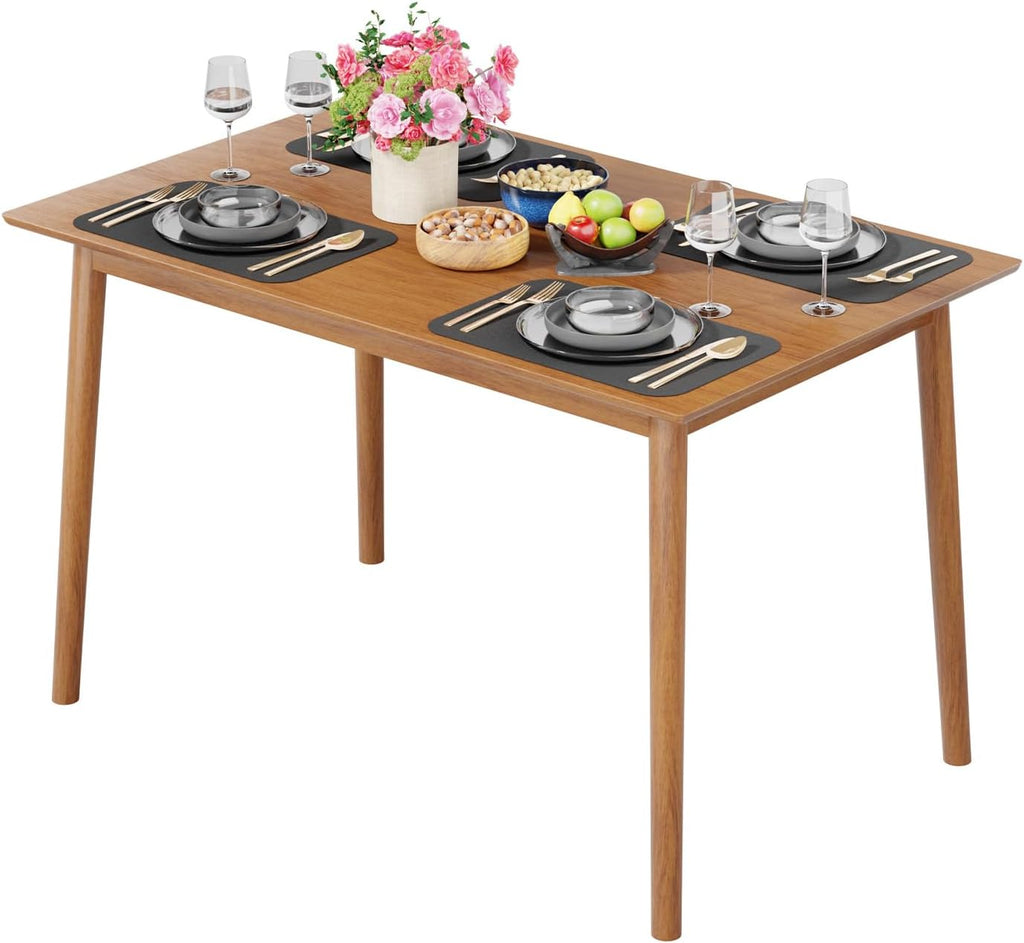 FDW 47 Inches Dining Table, Dining Room for 4 People, Small Rectangular Table for Kitchen, Quick Assembly, Small Spaces Modern Home Furniture Dinner Table, Natural