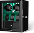 DUKWIN Watch Winder for 4/6/8 Automatic Watches, Lockable Winders with Watch Holders and Jewelry Storage, Super Quiet Motor with High-Gloss Finish, Built-in Illumination