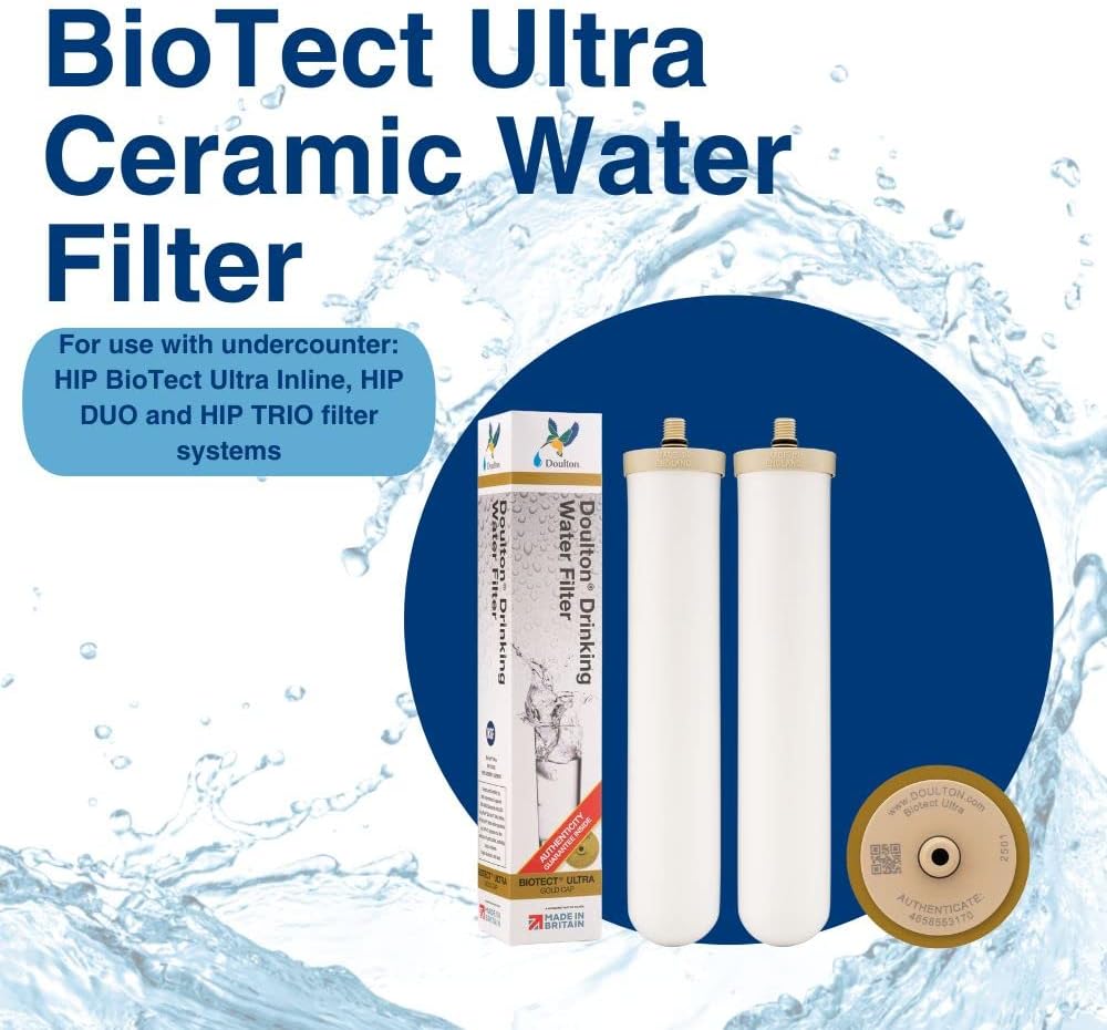 Doulton ¦ W9123050 ¦ 10' Biotect Ultra ¦ Authentic Drinking Water Ceramic Replacement Candle Element Filter ¦ 2504 ¦ White ¦ NSF Certified ¦ M12 Thread ¦