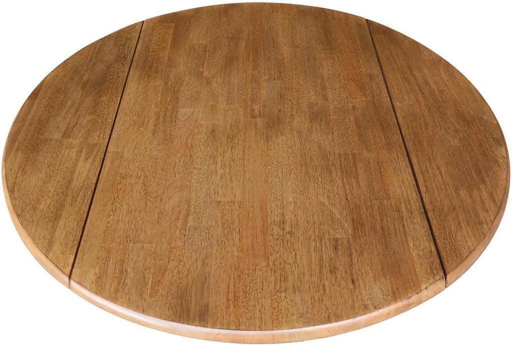 IC International Concepts 42' Round Dual Drop Leaf Pedestal Dining Table