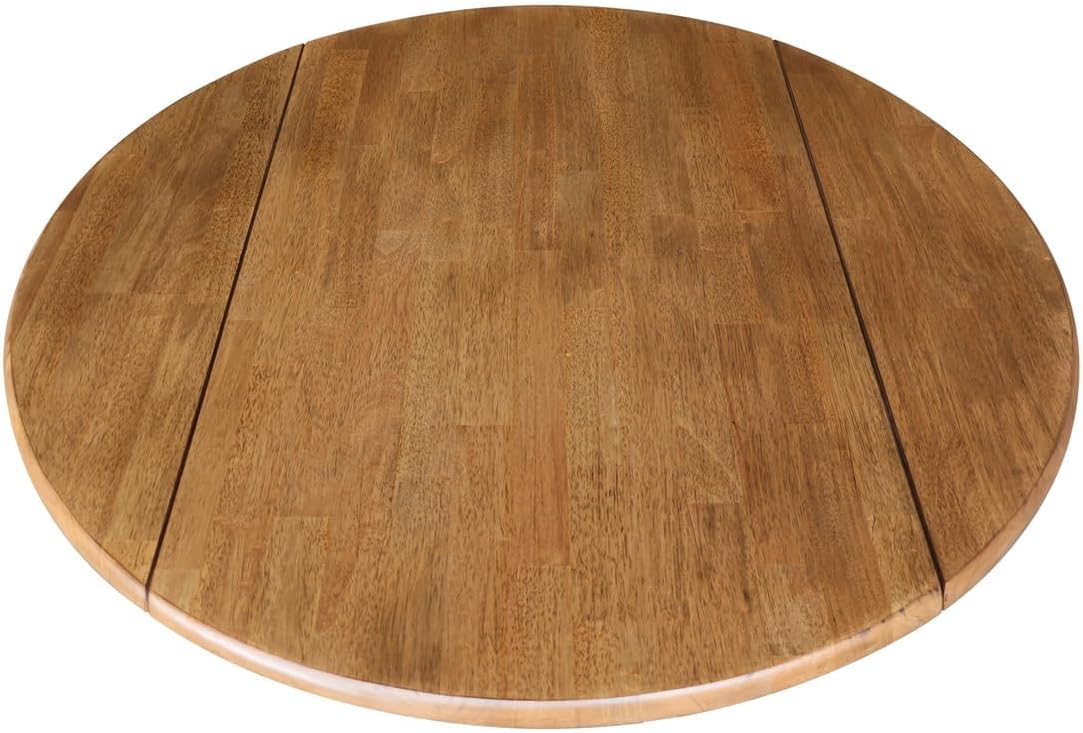 IC International Concepts 42' Round Dual Drop Leaf Pedestal Dining Table