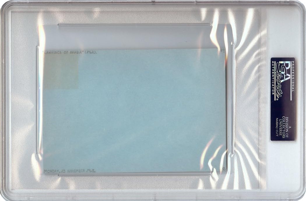 Omar Sharif Signed Autographed 4X6 Index Card 1965 Vintage Auto PSA/DNA Encased