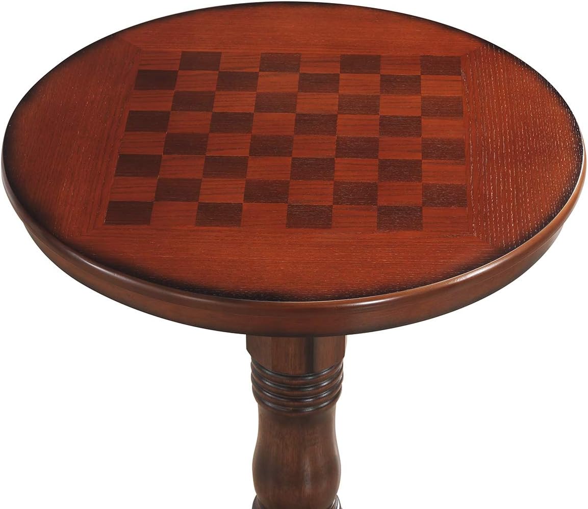 Giantex Round Dining Table, 30' D X 41.5' H, Wooden Pub Pedestal Side Table W/Chessboard, Adjustable Foot Pads, Multi-Purpose Dinner Table for Small Space, Kitchen, Dining Room, Restaurant, Walnut