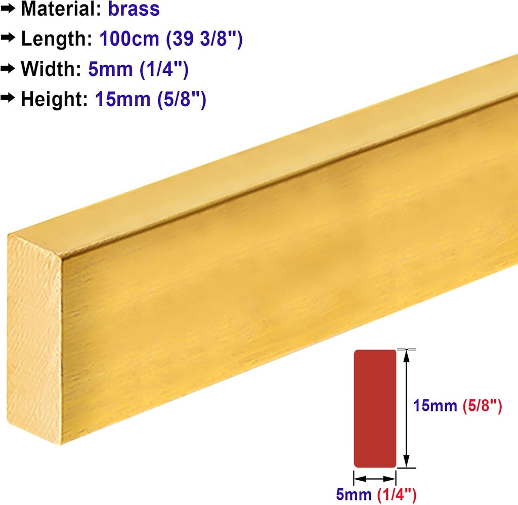 Floor Transition Strip Solid Brass Door Threshold Strips 1m, Flat Flooring Gap Cover Wood to Tile, Doorways Floor Joining Bar, Transition Edge Trim Strip,10mmx10mm(3/8' x3/8')