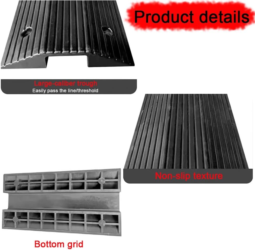 Heavy Duty Rubber Curb Ramp 3 Inch Rise Bridge Ramp Non-Slip Threshold Ramp for Doorways Rubber Entry Ramps for Doorways Wheelchair Walkers