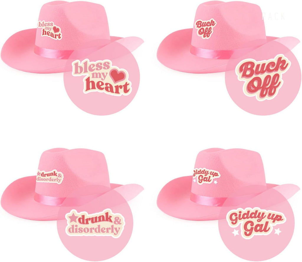 Cowboy Hats Fun Phrases | Cowgirl Cosplay Novelty Bulk Costume | Bridal Girl Trip Bridesmaid Gift Goodie Bag Favor