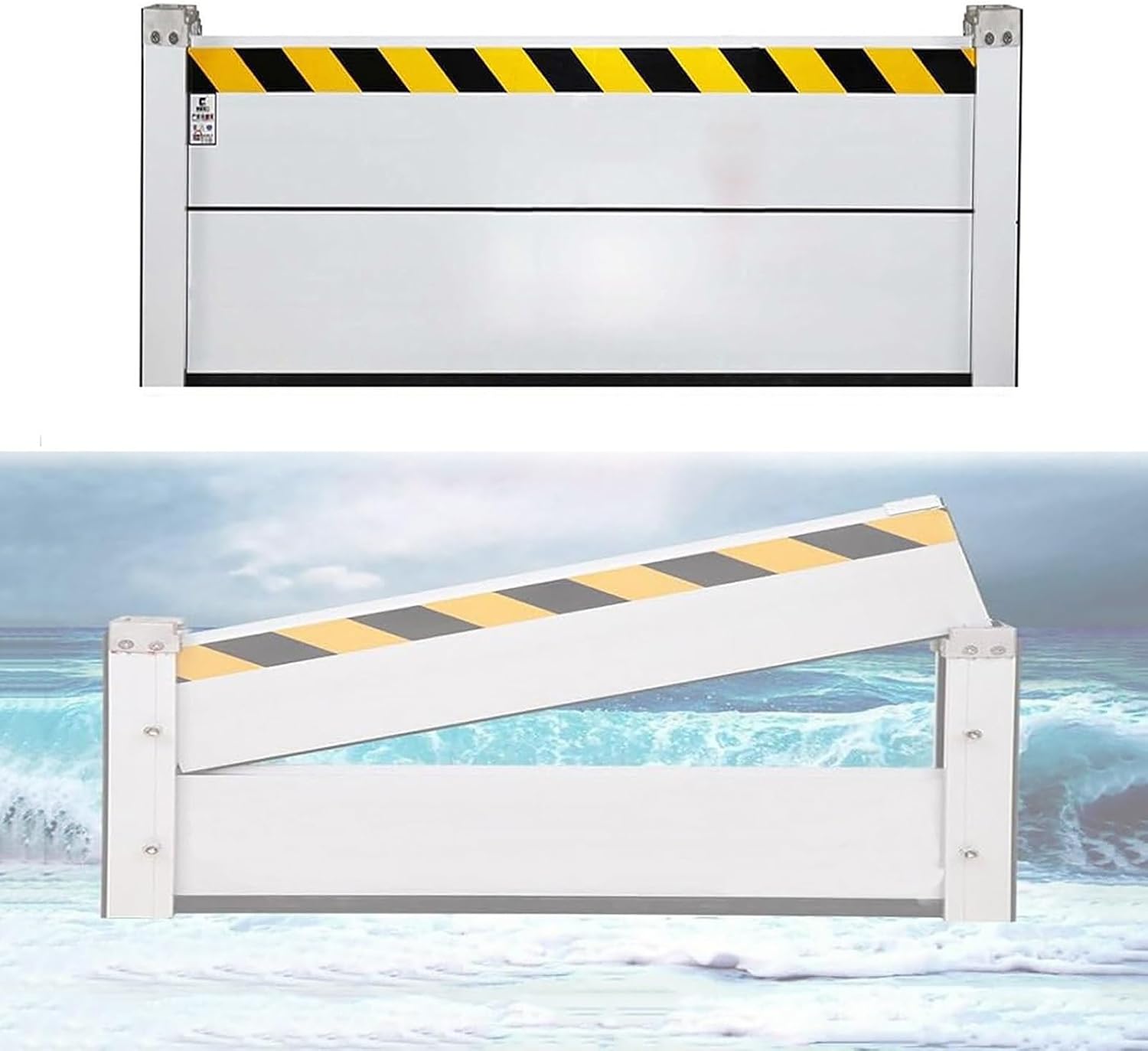 Flood Protection Barrier, Aluminum Flood Baffle with High Reflective Tape, Driveway/Doorway Temporary Dams, 40/60/80cm High Threshold Anti-Flood Wall (Size : 150 * 40cm/59 * 16in)
