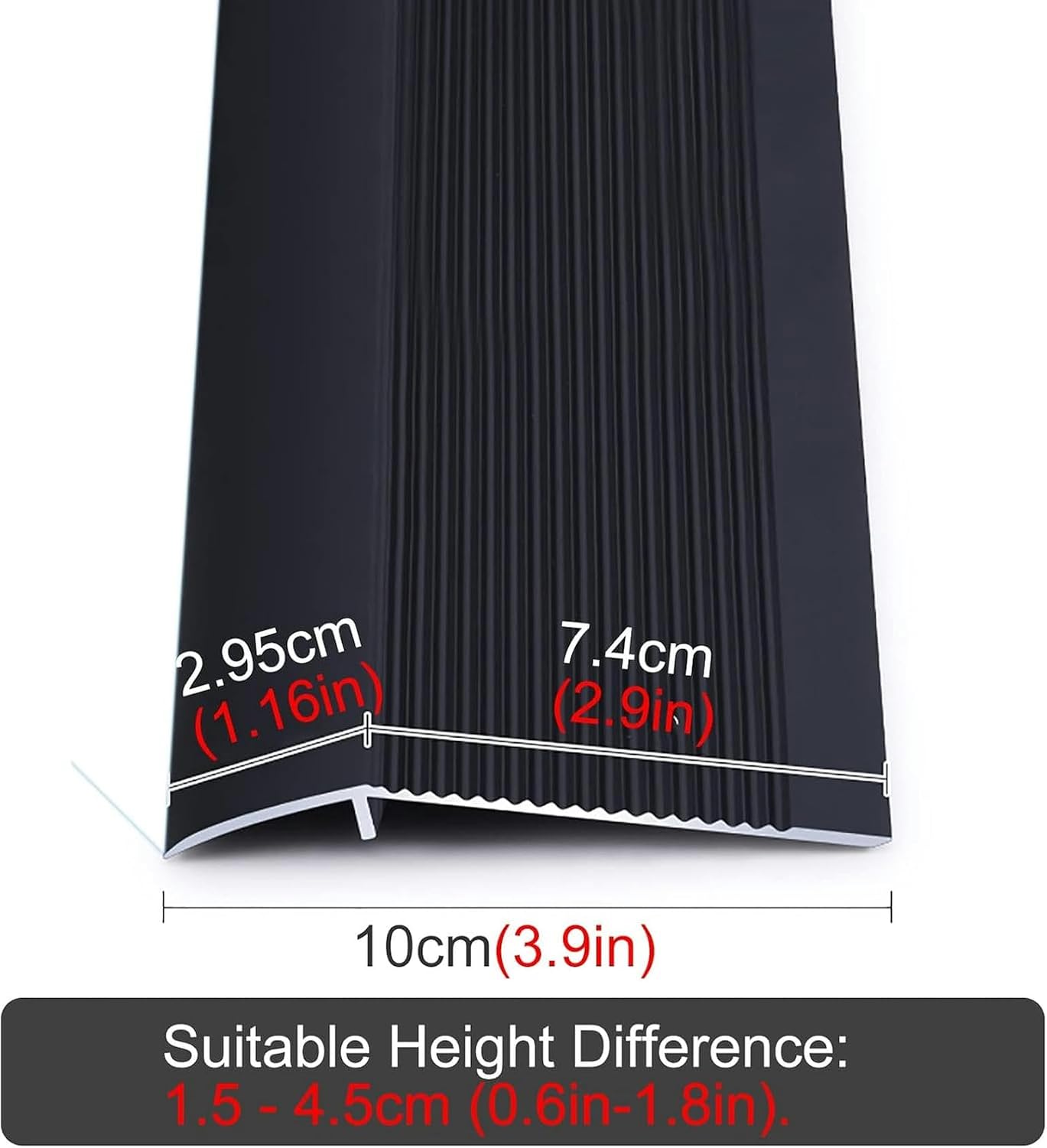 4inch Wide Threshold Floor Transition Strip Reducer Flute, Wood to Tile/Laminate to Floor Tiles, Heavy Duty Carpet Edge Strip, 90/100/110/120/130/140/150cm Long~/