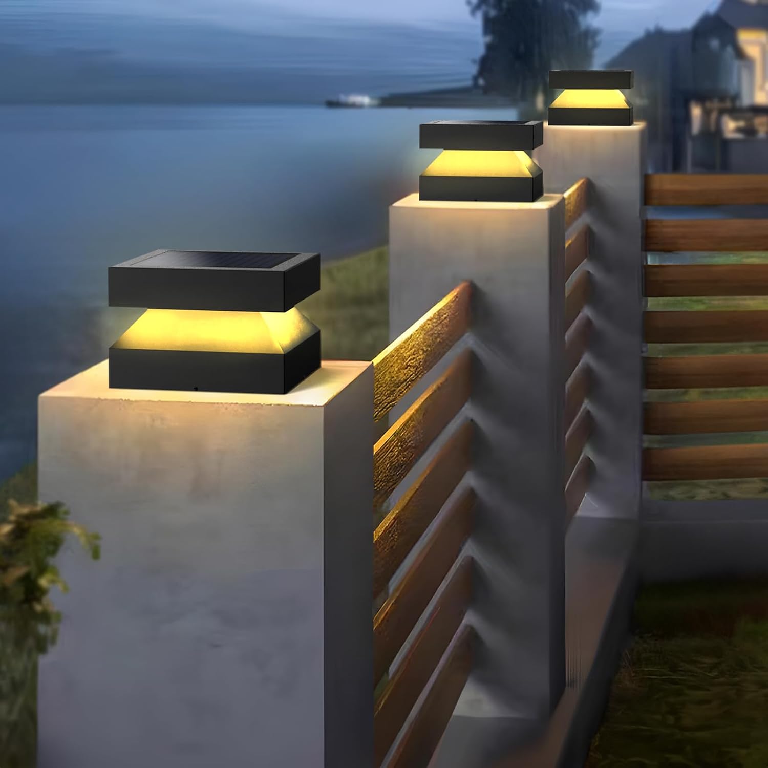 Outdoor Post Lights 10X10 in,Outdoor Column Lights,Outdoor lamp Post,Hard Wired Light,Deck Decorations Outdoor,Modern Post Light for Landscape Garden Access Deck Garden Patio Wall Columns IP54