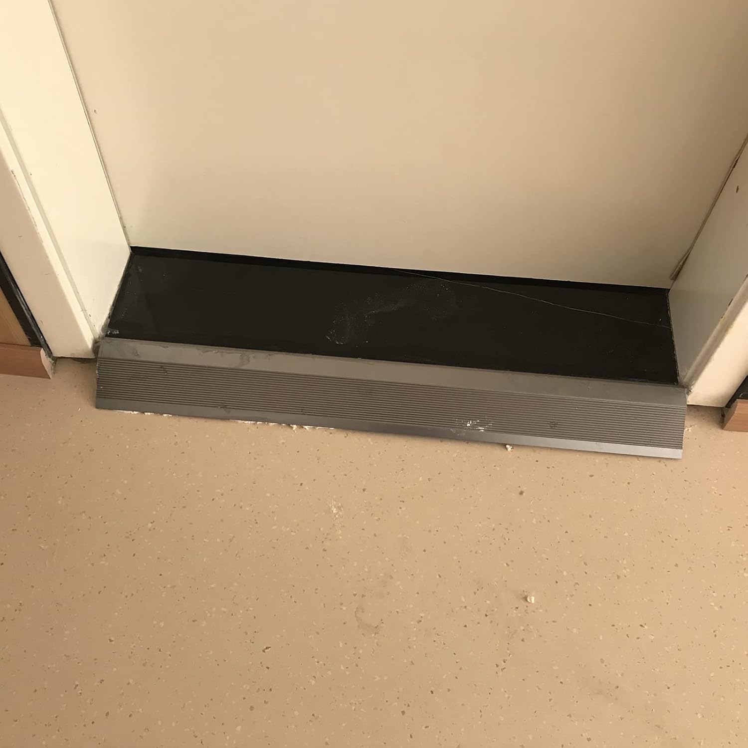 Floor Strips Between Rooms, 4inch 10cm Extra Wide Threshold Transition Ramps for Doorways, Self Adhesive Reducer/Edge Trim for Vinyl Wood Uneven Flooring, Metal,Light Coffee-W 10CM - L 155cm/61in