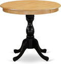 East West Furniture AMT-OBL-TP Antique Kitchen Dining Table - a Round Wooden Table Top with Pedestal Base, 36x36 Inch, Multi-Color