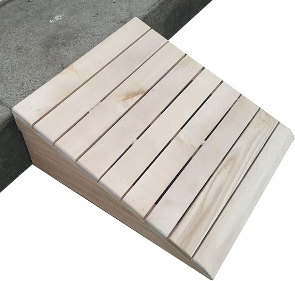 Strong Wooden Threshold Ramp for Doorways Outdoor Steps, Driveway Curbs Ramp 7/8/9/10/11/12/13/14/15 Cm Rise, Loading Dock Garage Ramp (38.8Cmx35Cmx14Cm)