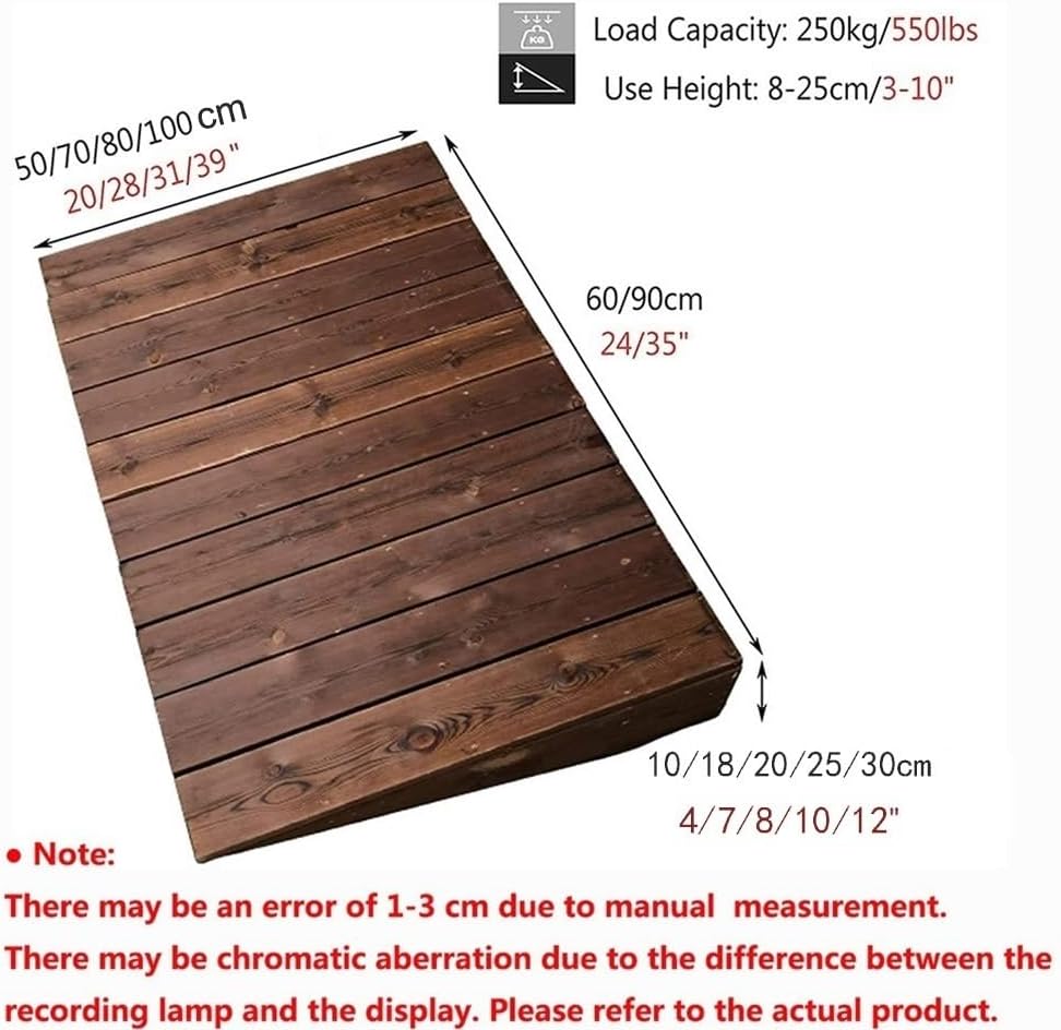 4' 7' 8' Rise Threshold Ramp Doorway, Wood Wheelchair Ramp, Non-Slip Entry Ramp, Accessible Ramp Shed Ramp for Walker/Cart/Scooter/Home Steps