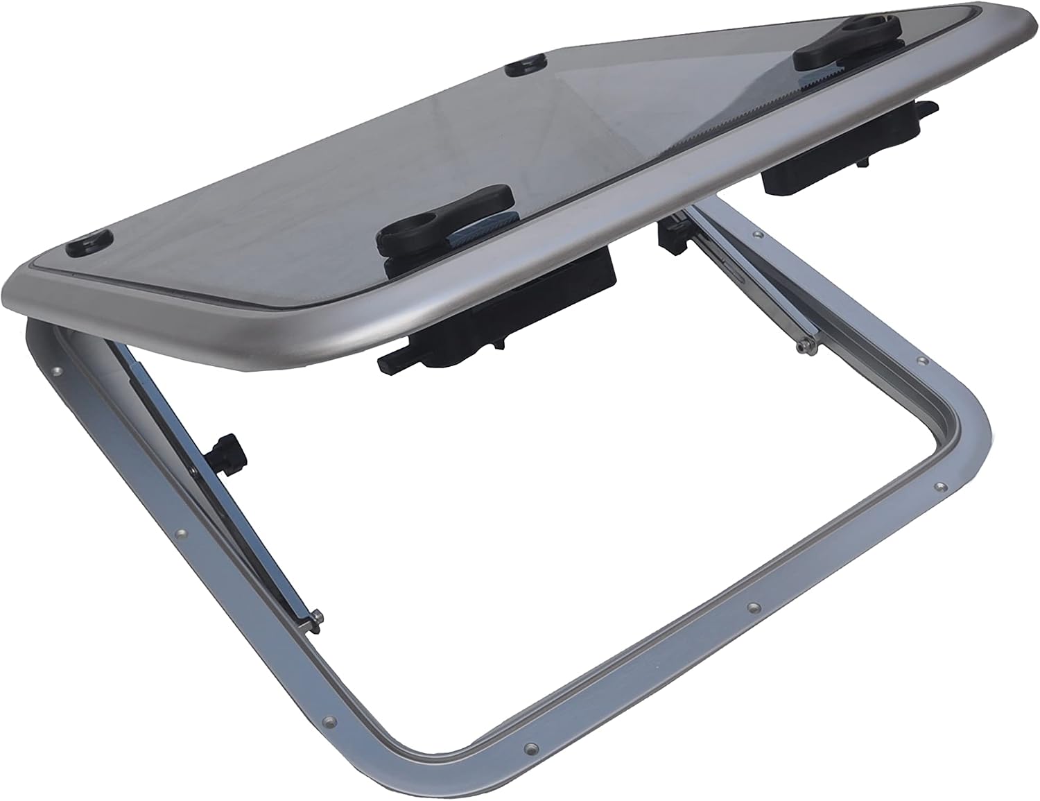 Square Deck Hatch/Marine Hatch Porthole - Anodized Aluminum Hatch with Tempered Glass for Boat/Yacht/RV