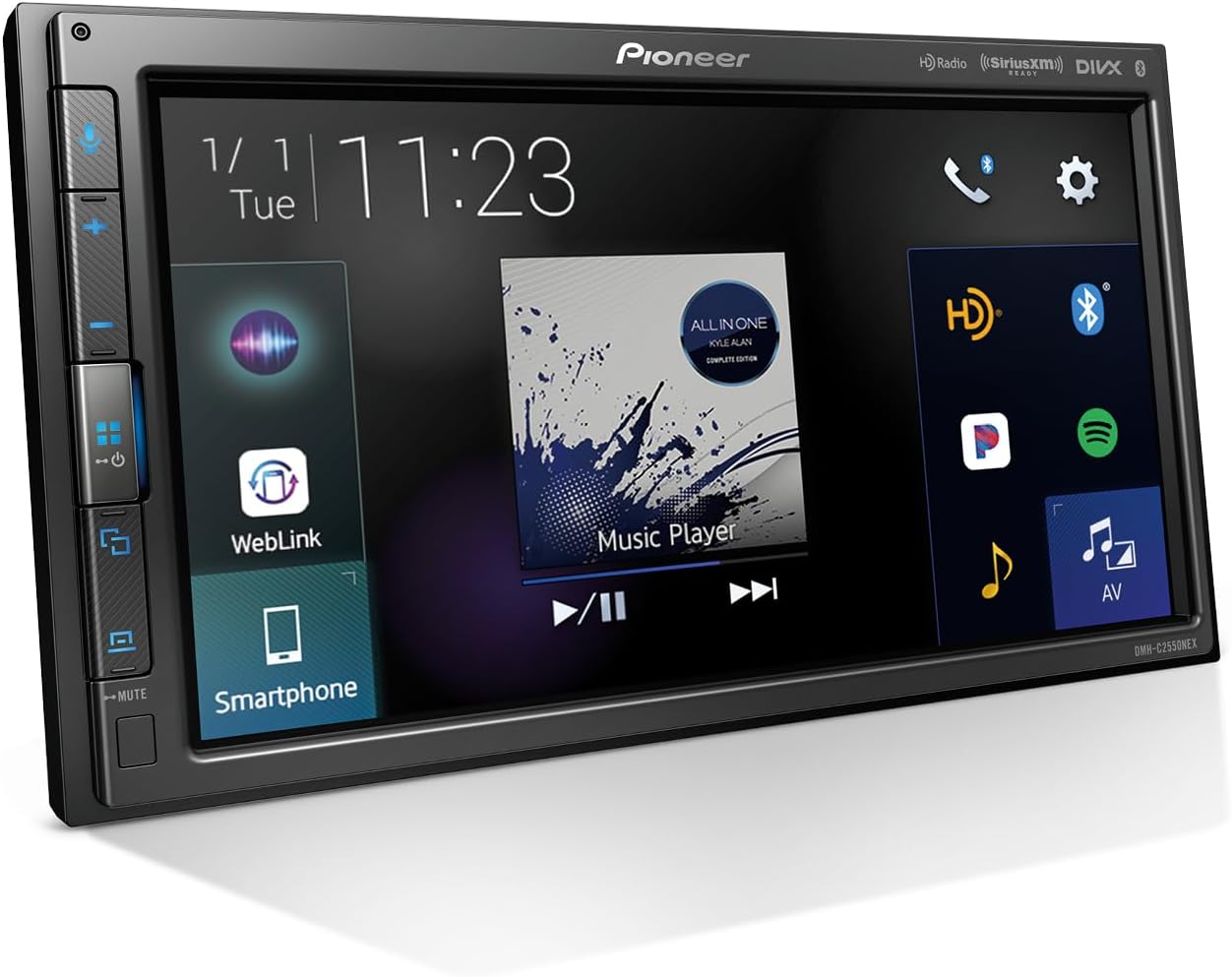Pioneer DMH-C2550NEX 6.8' Capacitive Touchscreen, Modular Chassis – Wired Apple CarPlay & Android Auto, Amazon Alexa, Bluetooth, Backup Camera, FLAC, Short Chassis, Hi-Volt RCA