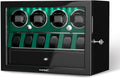 DUKWIN Watch Winder for 4/6/8 Automatic Watches, Lockable Winders with Watch Holders and Jewelry Storage, Super Quiet Motor with High-Gloss Finish, Built-in Illumination