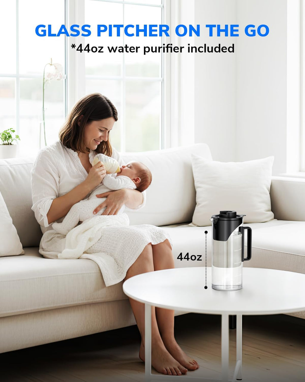 Ecoviva Mate 3 UV Countertop Reverse Osmosis Water Filter with 2 Auto-Fill Pitchers, 9-Stage RO Filtration System, Installation-Free, Reduces TDS, 3:1 Pure-to-Drain Ratio, Home & Kitchen, Black