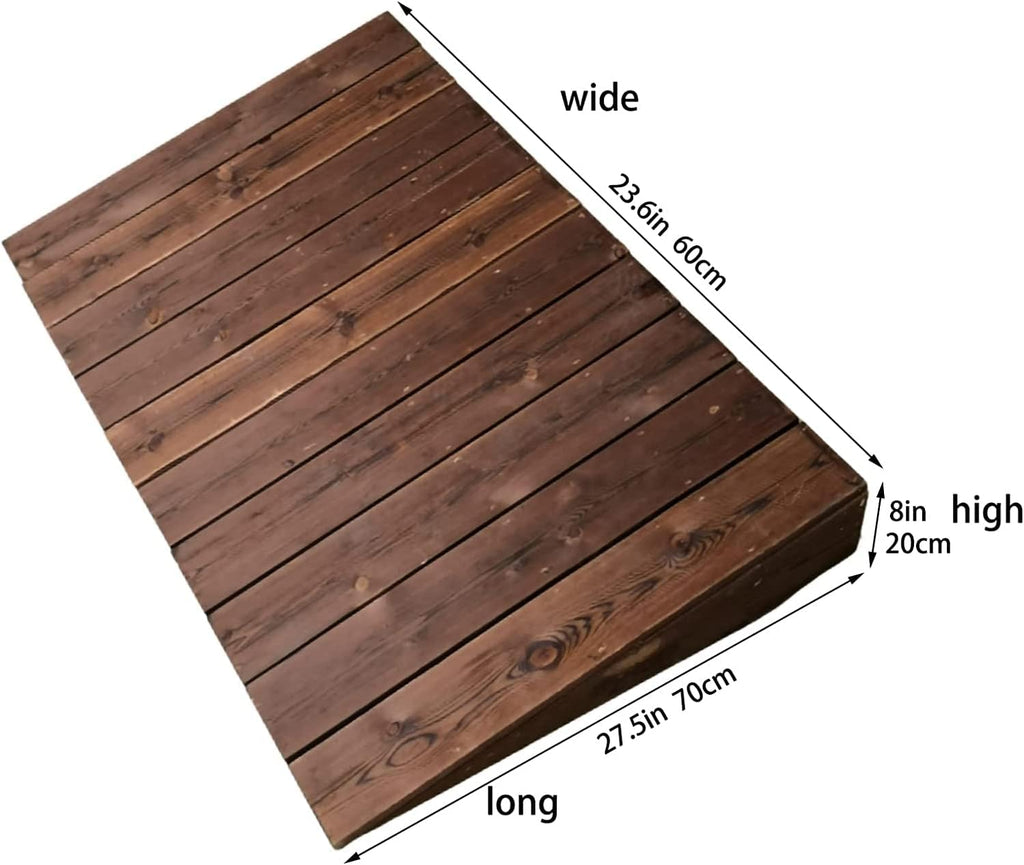 Handicap Ramps Solid Wood Threshold Ramp Anti-Slip Surface Wheelchair Ramp Scooter Ramp for Doorway Entry Portable Handicap Ramps Sturdy