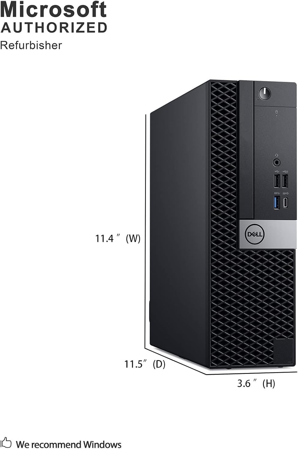 Dell Optiplex 7070 SFF Desktop PC, Core i5-8500, 16GB DDR4, 256GB SSD, USB WiFi, USB BT, Keyboard & Mouse, Windows 11 Pro (Renewed)