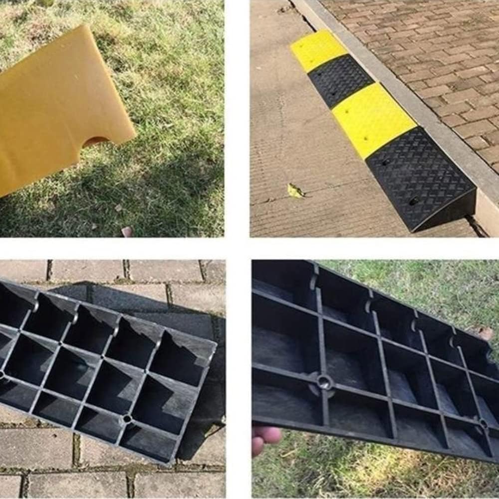 2 PCS Portable Driveway Curb Ramps for Cars Doorways Threshold Ramps 1in 2in 3in 4in 5in 6in 7in Rise Step Ramp for Wheelchairs Bikes Scooter(50 * 38 * 15cm)