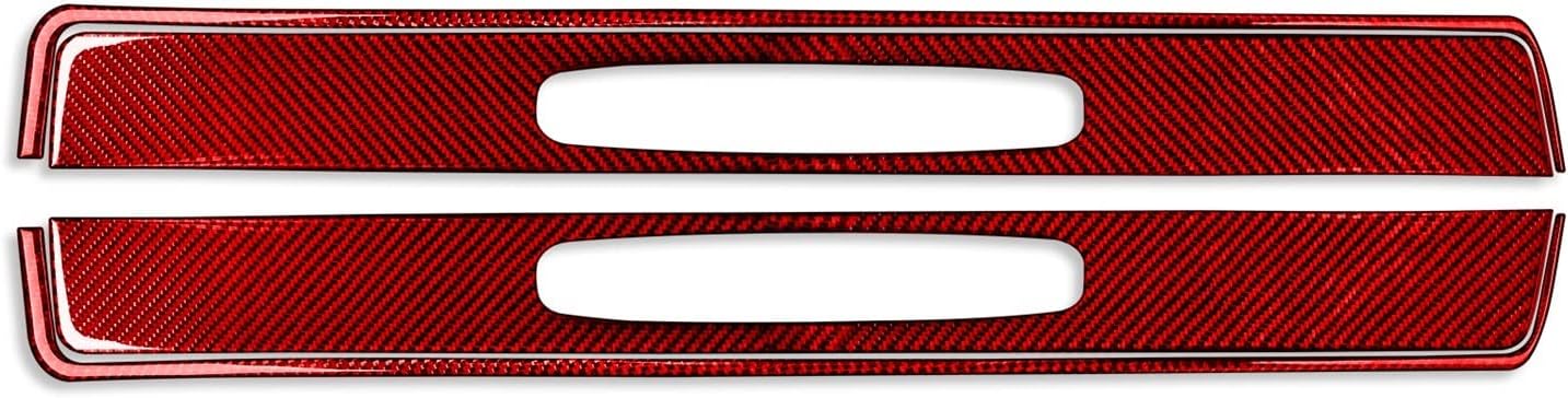 Compatible for Porsche 718 982 2016-2022 Carbon Fiber Door Threshold Strips Decorative Cover Car Interiors Accessories Decoration Sticker(Red)
