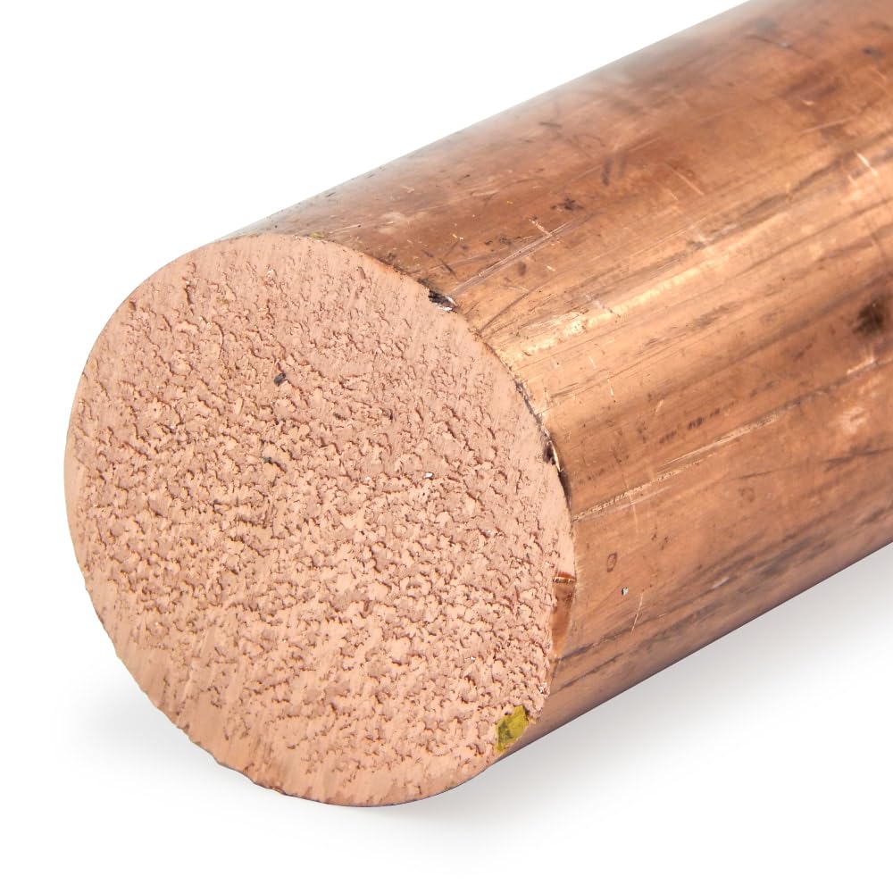 110 Copper Round Bar, Unpolished (Mill) Finish, H04 Temper, ASTM B187, 0.75' Diameter, 24' Length, OnlineMetals
