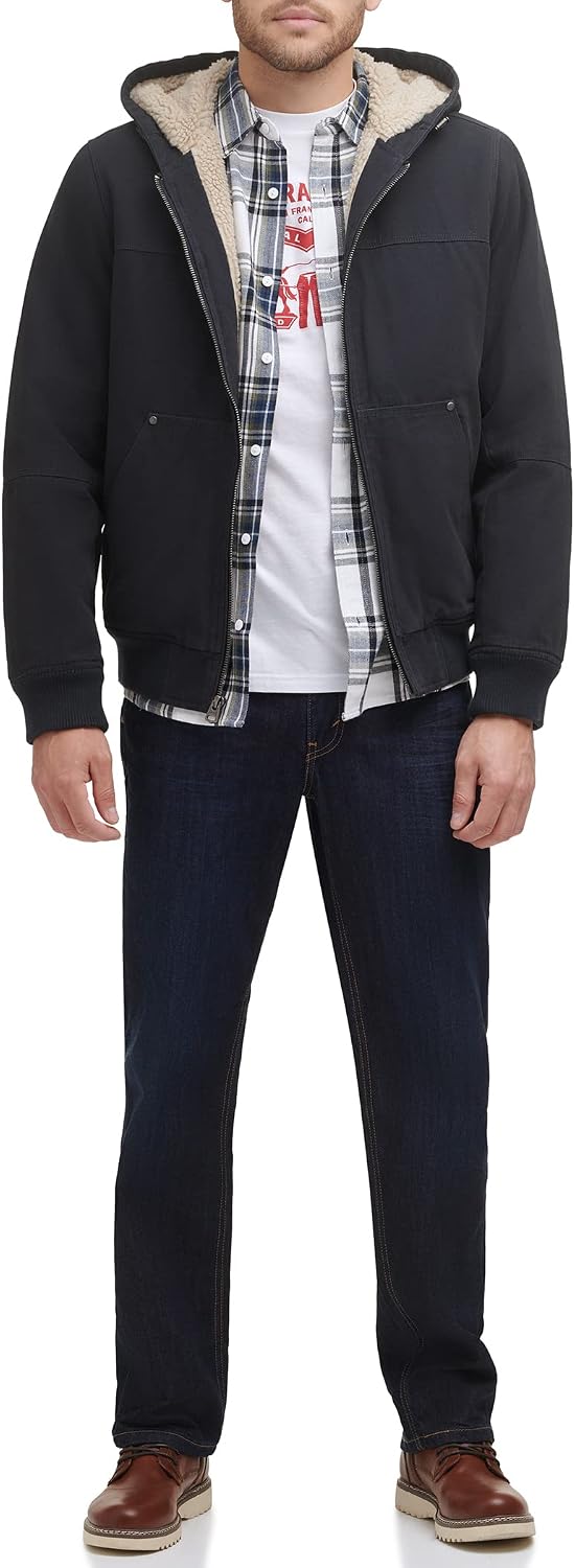 Levi's Men's Workwear Cotton Canvas Hooded Bomber Jacket