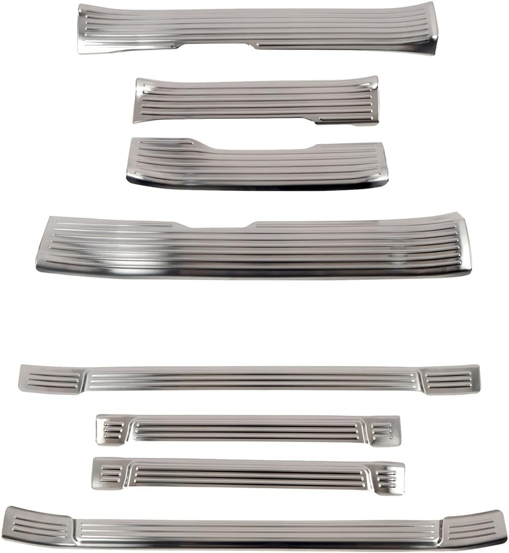 CTH for Toyota Tacoma 4-Door 2024-2026 Car Side Door Pedal Door Kick Protector Cover Trim Stainless Steel Car Accessories 8pcs (Interior + Exterior, Silver)