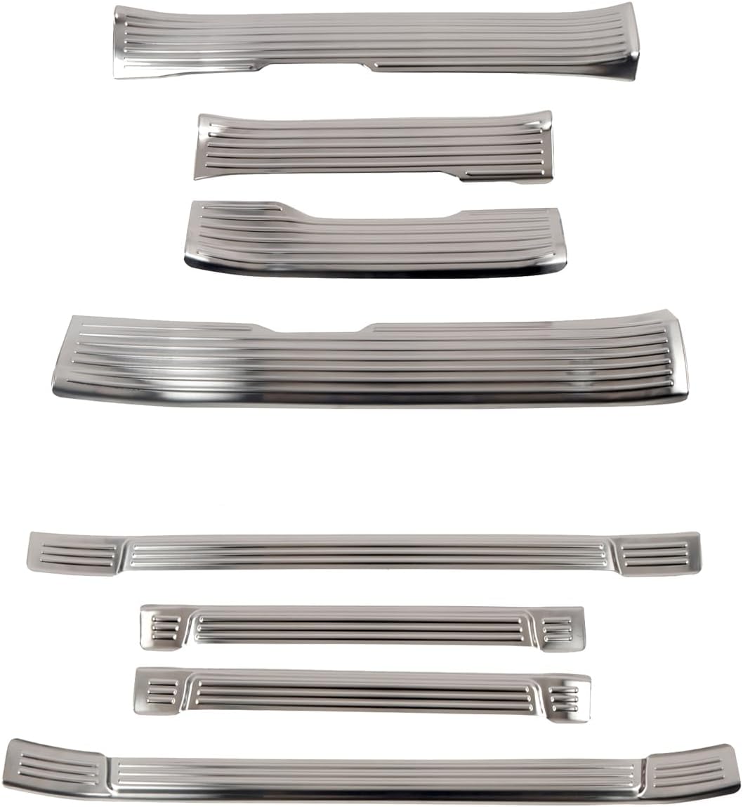 CTH for Toyota Tacoma 4-Door 2024-2026 Car Side Door Pedal Door Kick Protector Cover Trim Stainless Steel Car Accessories 8pcs (Interior + Exterior, Silver)