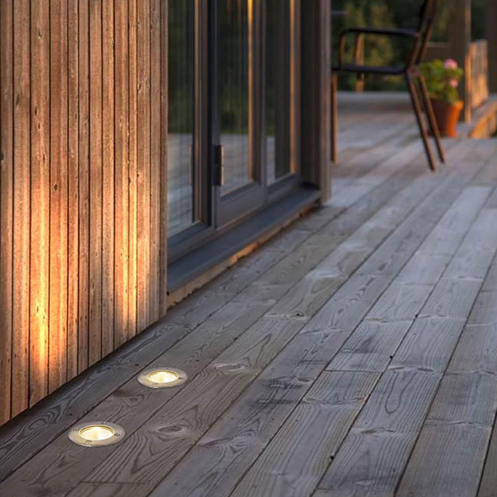 3W Led Low Voltage Landscape Lighting with Wire Connectors and Well Lights for Garden, Driveway, Deck, Tree (12 Pack)