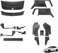 LUCKEASY Fit for Tesla Model Y Juniper 2025 2026 Front & Back Door Threshold Strip& Anti-Kick Pad|Rear Trunk Side Protective Cover|Trunk Tailgate Mat|Rear Bumper Guard