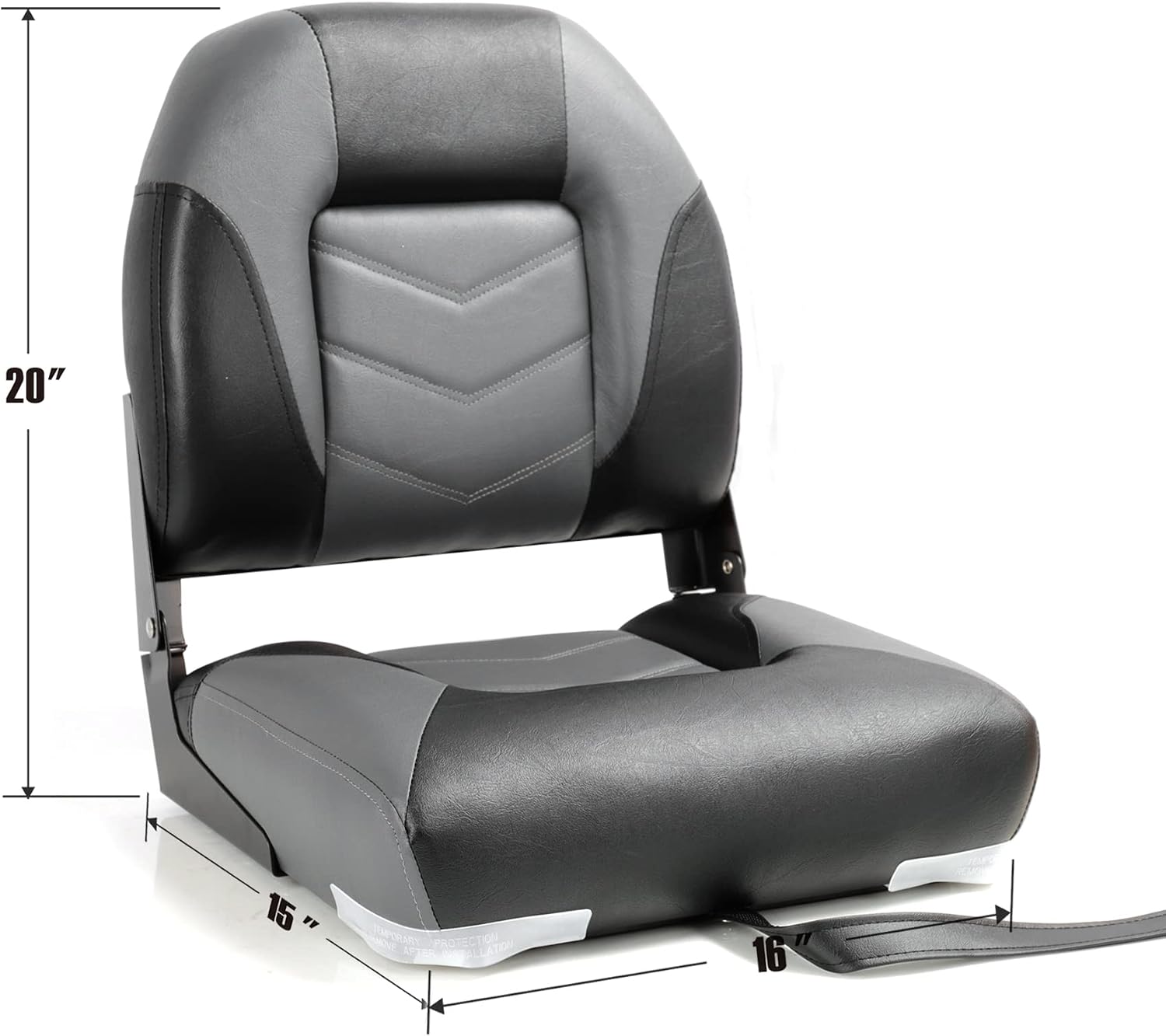 NORTHCAPTAIN S1 Deluxe A Pair of Marine High Back/Low Back Folding Fishing Boat Seat for Fishing, Bass/Jon/Pontoon Boat Chairs, 4 Mounting Screws Included