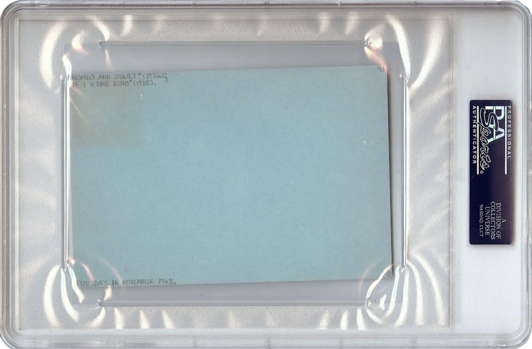 Basil Rathbone Signed Autographed 4X6 Index Card 1965 Vintage Auto PSA/DNA