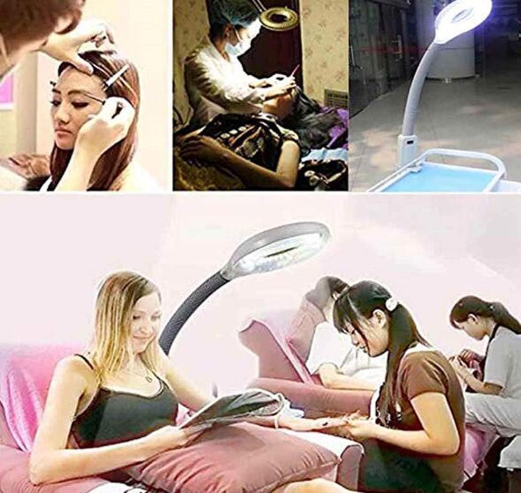 Led Magnifying Lamp with Clamp, with Adjustable Swivel Arm Light,5X Magnifier Vertical Desk Magnifying Lamp Light Beauty Adjustable Beauty Stand Salon Tattoo Nail Skin