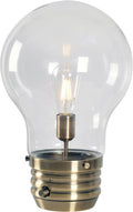 Kenroy Home 32462AB Edison Table Lamp with Antique Brass Finish, Rustic Style, 18' Height, 11.438' Width, 11.438' Depth