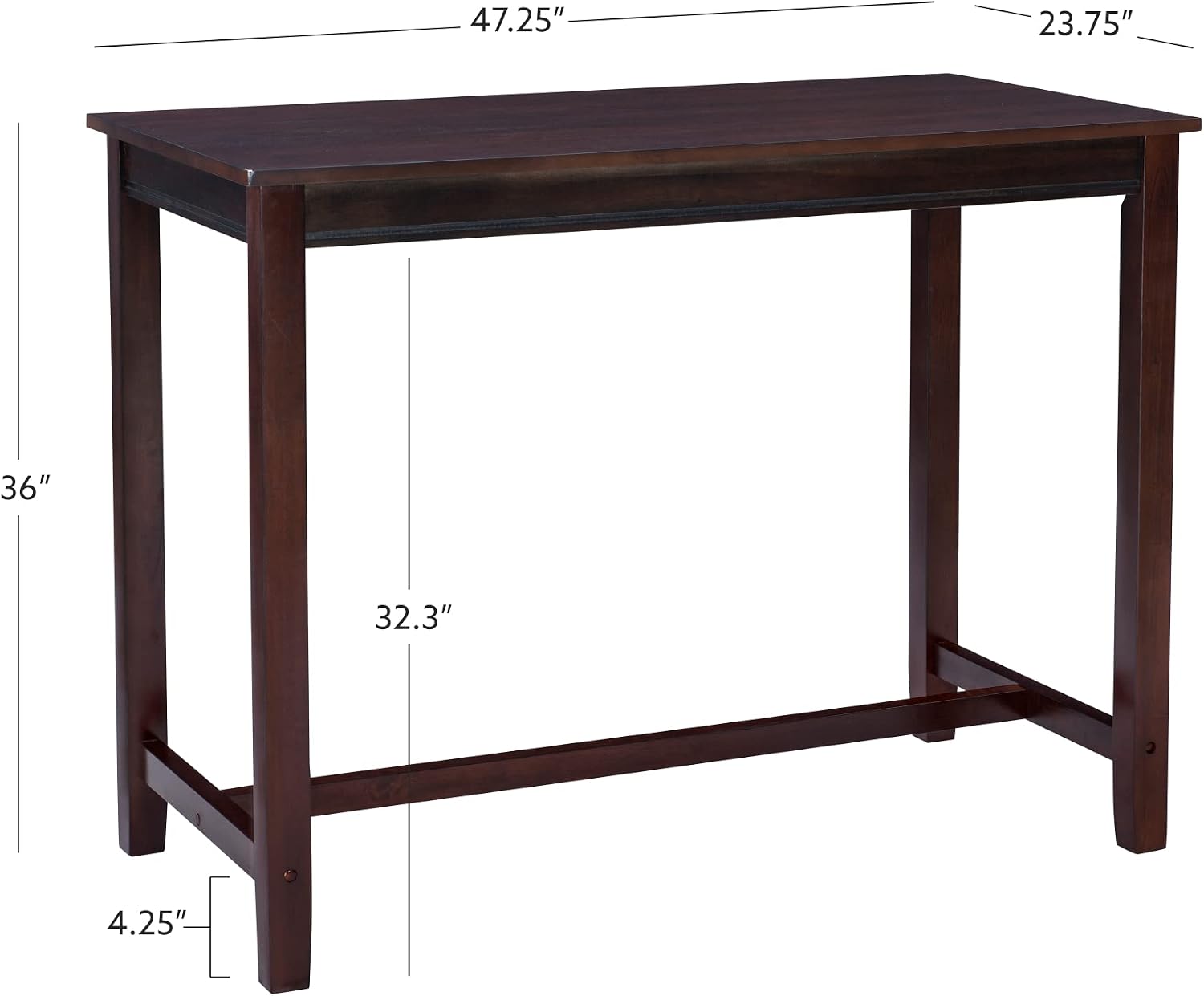 Linon Claridge Dark Espresso 36 inch Height Bar Table