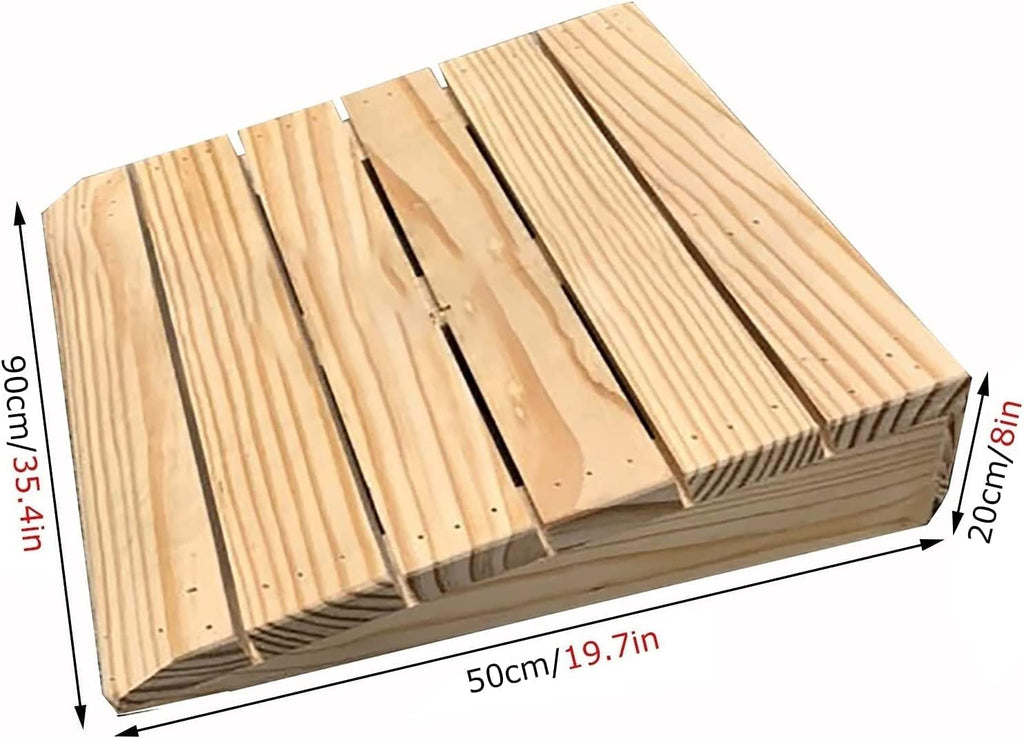 Wooden Threshold Transition Ramp for Walkers Motorcycle, Outdoor Step Stairs Doorway Ramp, Non Slip Curb Ramp (Size : 90x50x20cm/35.4x19.7x8in)