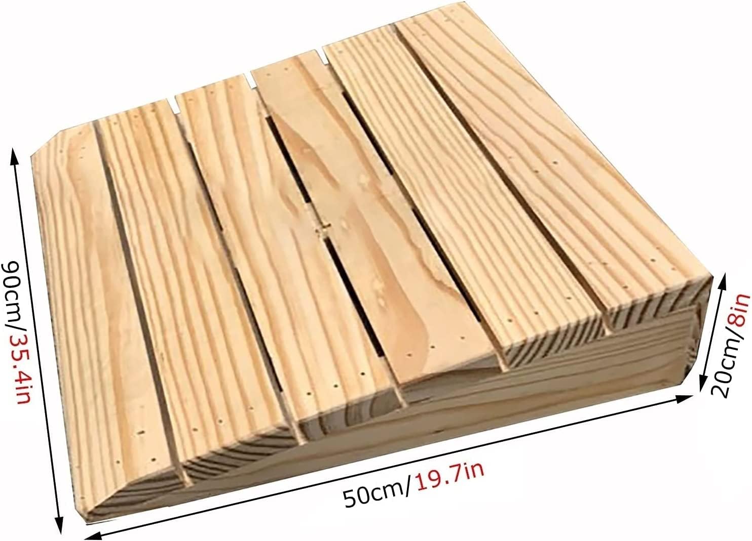 Wooden Threshold Transition Ramp for Walkers Motorcycle, Outdoor Step Stairs Doorway Ramp, Non Slip Curb Ramp (Size : 90x50x20cm/35.4x19.7x8in)