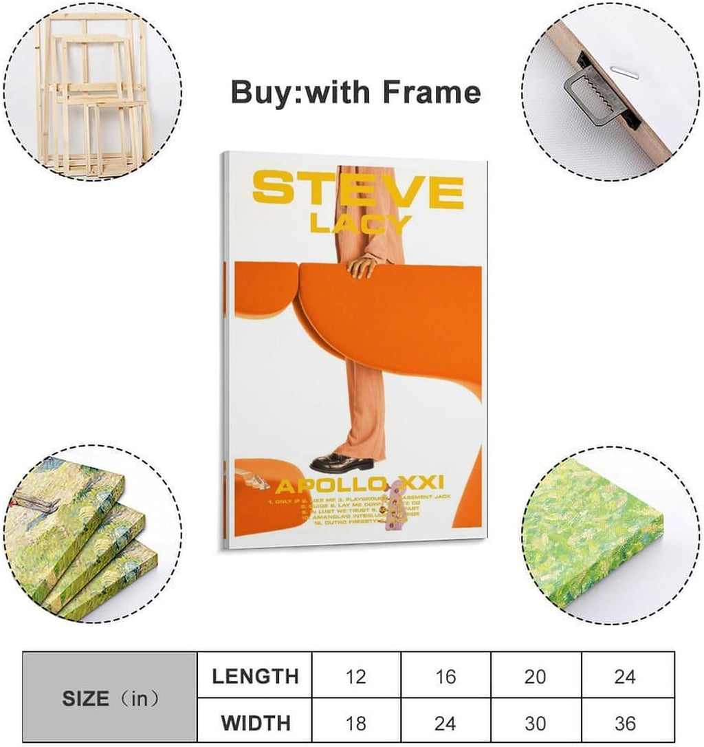 ZANLIART Steve Lacy Apollo XXI Album Cover Canvas Print Music Poster for Room Aesthetic Frame-style16x24inch(40x60cm)
