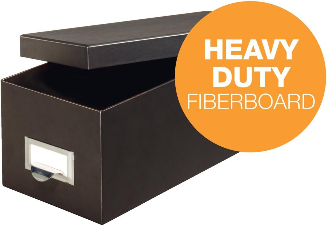 Globe-Weis/Pendaflex Fiberboard Index Card Storage Box,3 x 5 Inches,Solid Black (3X5BLA),(Pack of 6)
